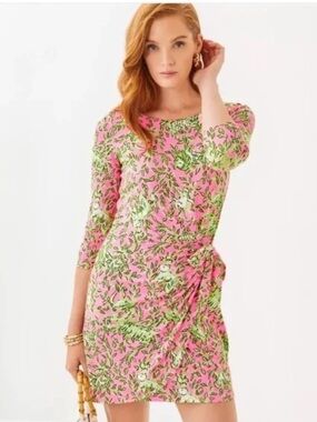 Lily Pulitzer Pink Floral romper dress with Side Tie